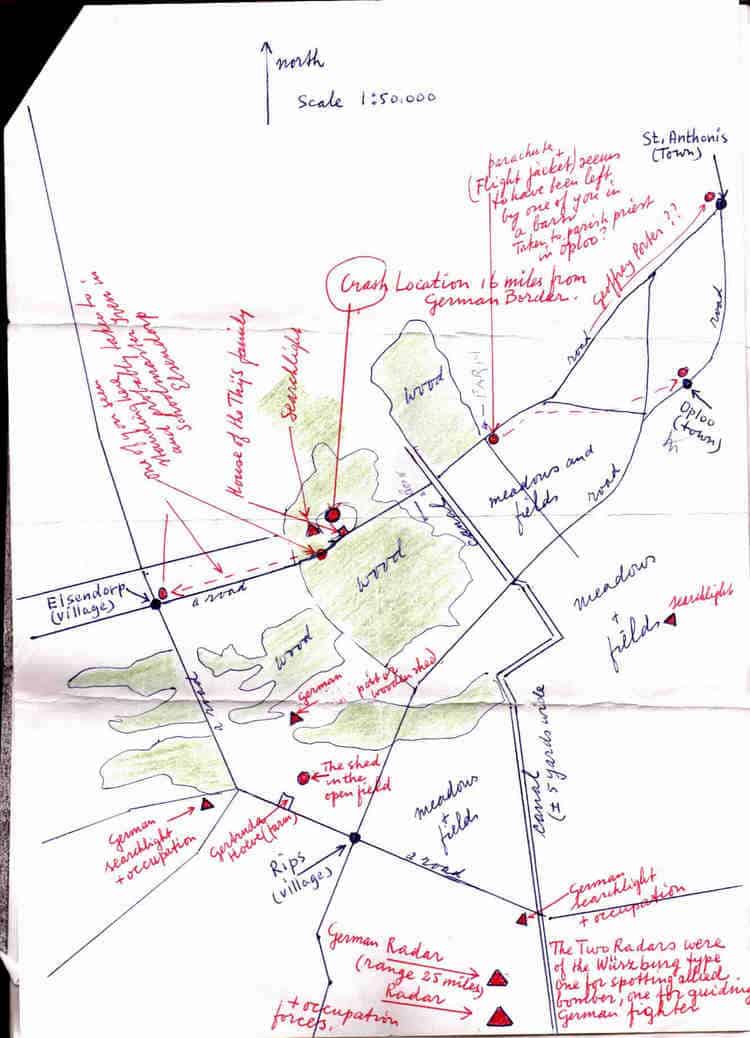 Map of the Crash Site from Martin van Sleeuwan